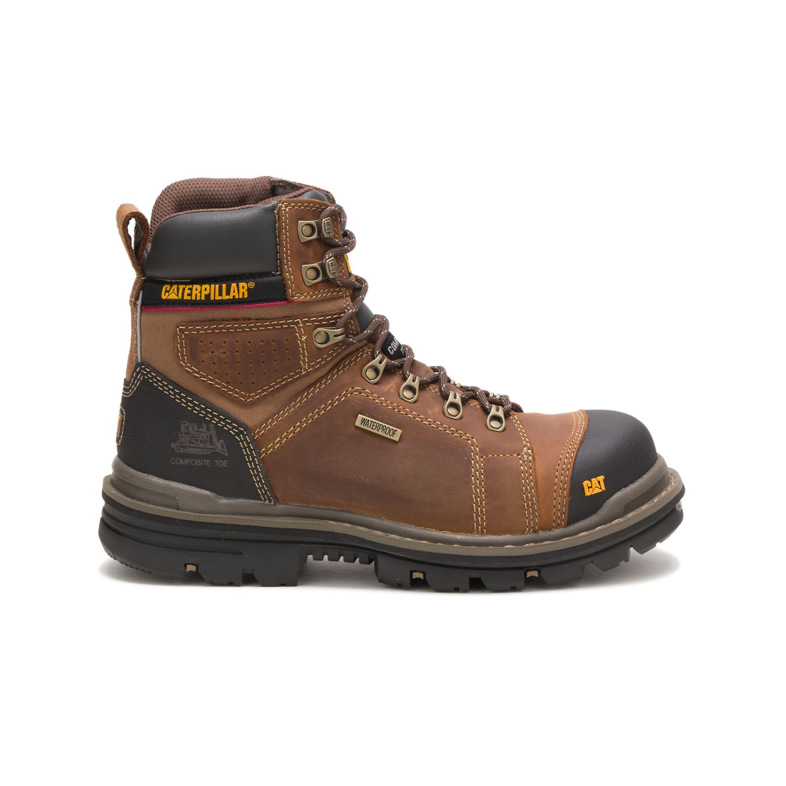 Caterpillar Boots Pakistan - Caterpillar Hauler 6" Waterproof Composite Toe Mens Work Boots Dark Beige (241698-LXY)